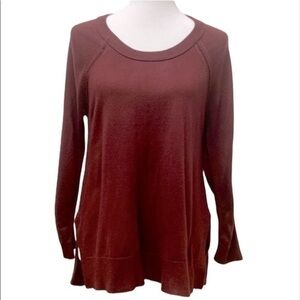 Market & Spruce Burgundy Cutout Details Pullover Sweatshirt Cozy Lounge